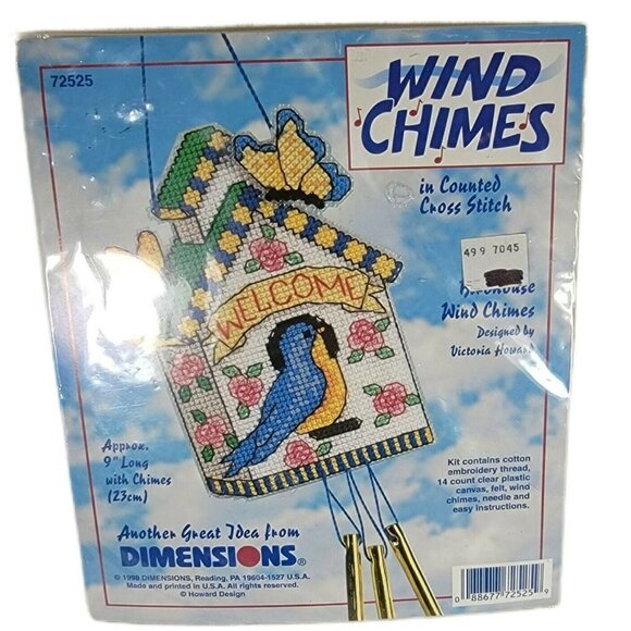 Dimensions Wind Chimes Cross Stitch Welcome w/ Bird and Birdhouse B-30 - Picture 1 of 3